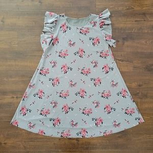 Gray Floral Dress